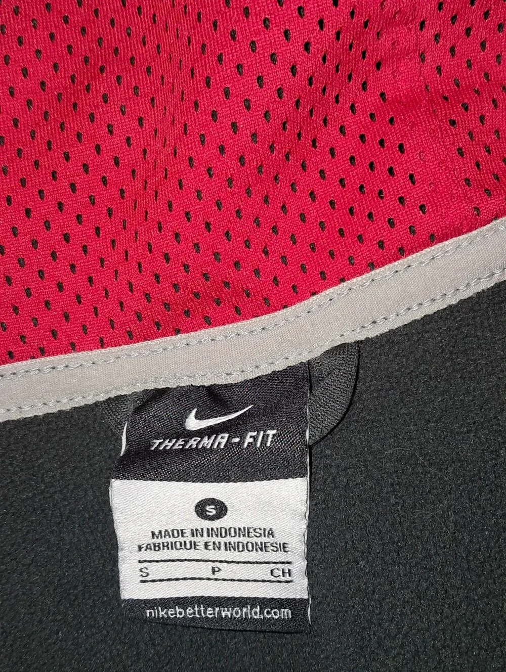 Nike Therma-Fit Ohio St. Buckeyes Mens Small Full Zip Hooded Jacket. Gray & Red